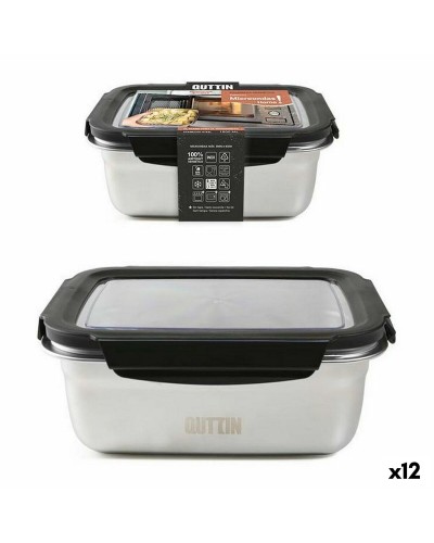 Quttin Lunchbox Rechteckig Luftdicht 1,8 L Edelstahl Lebensmittelbehälter
