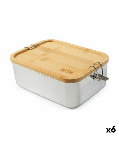 Lunchbox Quttin Bamboe Roestvrij staal Rechthoekig (6 Stuks)