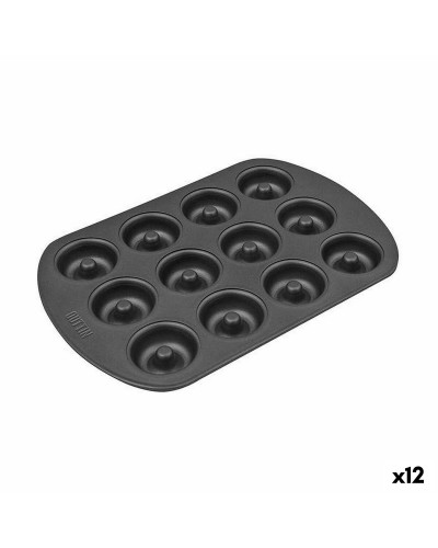 Quttin Donut Mold Black, 26.5 x 18 x 2 cm, 12 Units, Carbon Steel
