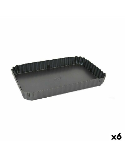 Moule Quttin Démontable en Acier au Carbone Antiadhésif, 31,5x21,5x3,5 cm, Lot de 6
