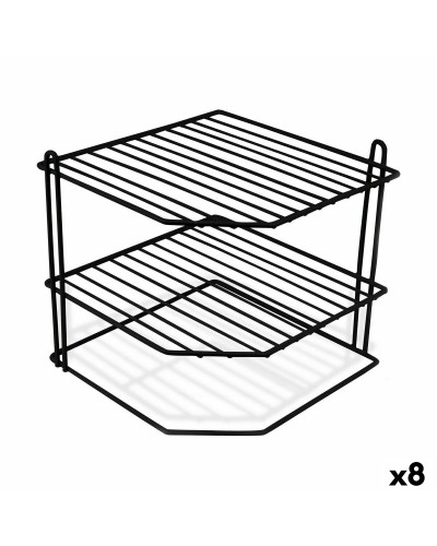 Confortime Escurreplatos Negro 22x22x25 cm, Juego de 8
