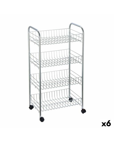 Gemüsewagen Silber Confortime | 41 x 26,5 x 76 cm | 6 Einheiten
