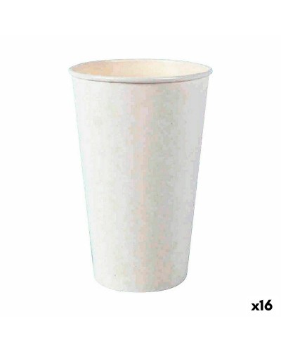 Bicchieri Monouso Algon in Cartone Bianco, 15 Pezzi da 450 ml - Confezione da 16