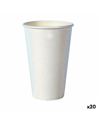 Glazenset Algon Wegwerp Karton Wit 35 Onderdelen 350 ml (20 Stuks)