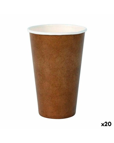 Gobelets Algon Jetables en Papier Kraft Naturel | 350 ml | Paquet de 35 (20 Unités)
