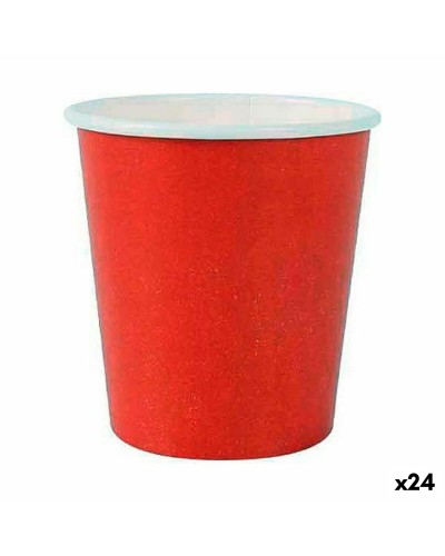 Glazenset Algon Wegwerp Karton Rood 20 Onderdelen 120 ml (24 Stuks)