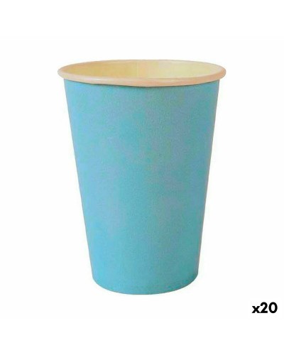 Glazenset Algon Wegwerp Karton Blauw 20 Onderdelen 220 ml (20 Stuks)