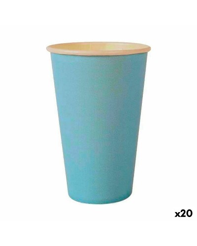 Glazenset Algon Wegwerp Karton Blauw 10 Onderdelen 350 ml (20 Stuks)