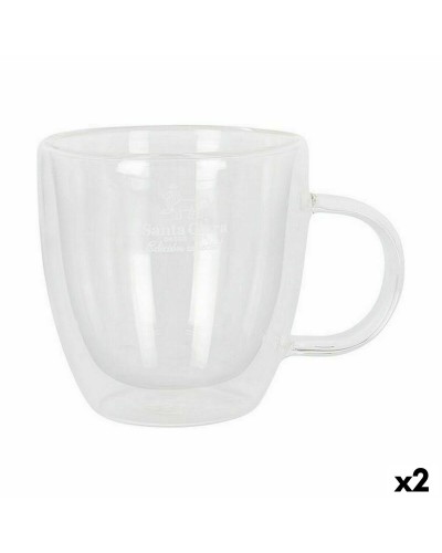 Ensemble de 2 Tasses Santa Clara en Verre Borosilicate Thermique, Capacité 150 ml
