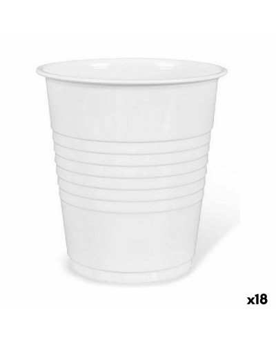 Set di 50 Bicchieri Riutilizzabili Algon Caffè Bianchi da 100 ml (18 Confezioni)