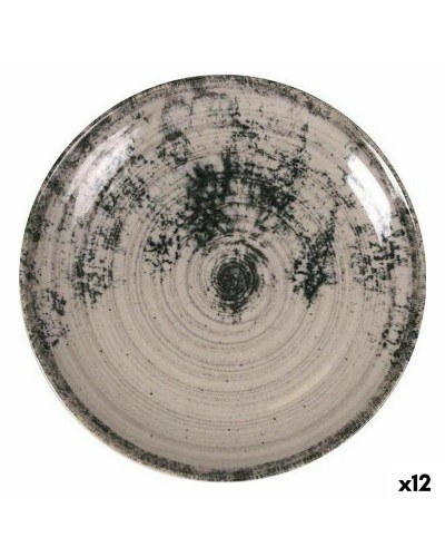 La Mediterránea Plato de Postre de Cerámica Gris, 19,8 x 2,7 cm (12 Piezas)
