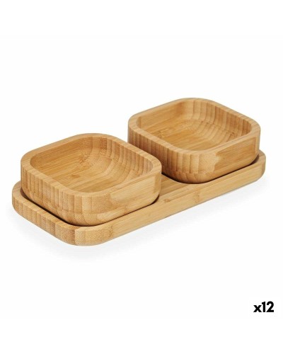 Bamboo Appetizer Set, Brown (12-Piece Set)
