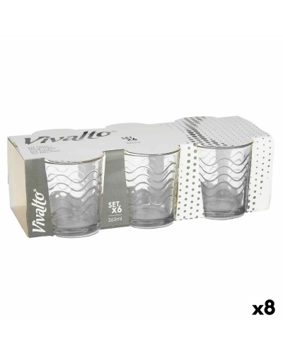 Ensemble de 8 Verres Ondes Transparentes en Verre, 265 ml - Idéaux pour l'Eau, les Jus et les Cocktails
