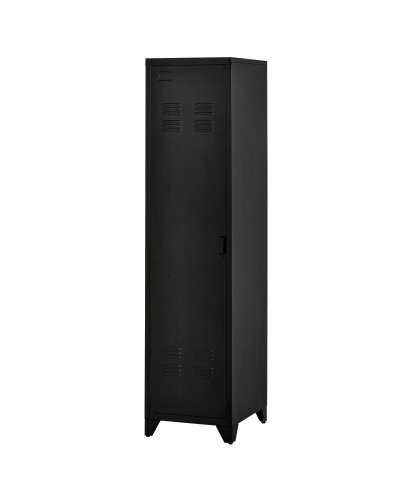  Armadietto Metallico Stile Industriale a un'Anta per Ingresso e Camera, 43x50x180cm, Nero