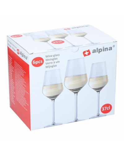 Set di 6 Bicchieri da Vino Trasparenti Alpina 370 ml