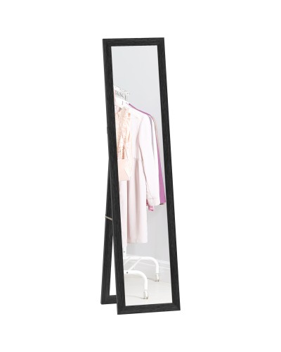 Wall and Table Mirror with MDF Frame for Hallway, Living Room and Bedroom, Black