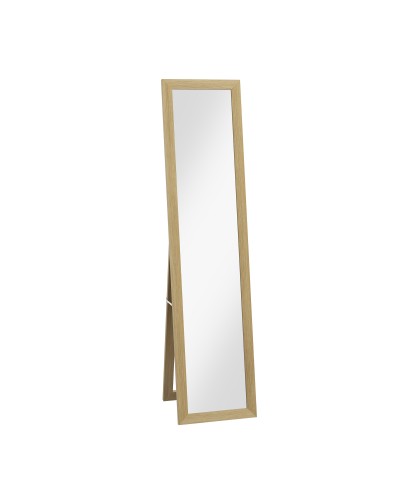  Specchio con Cornice in MDF con Piedini e Ganci per Utilizzo a Muro o a Parete, 37x40x155 cm