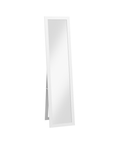 MDF Framed Mirror with Stand and Hooks for Wall or Door Mounting, 37x40x155 cm
