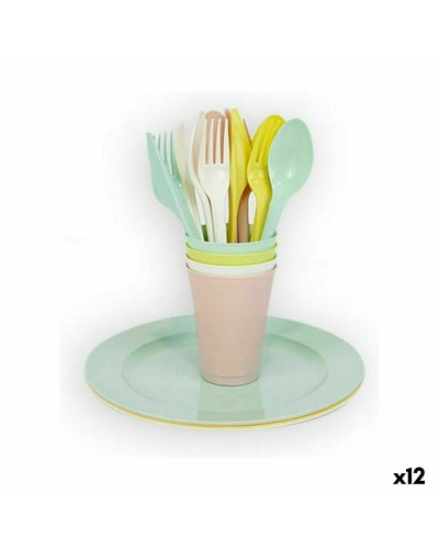 'Dem Tableware Set 20 pcs Multicolor Picnic - 12 Units - Durable and Practical'
