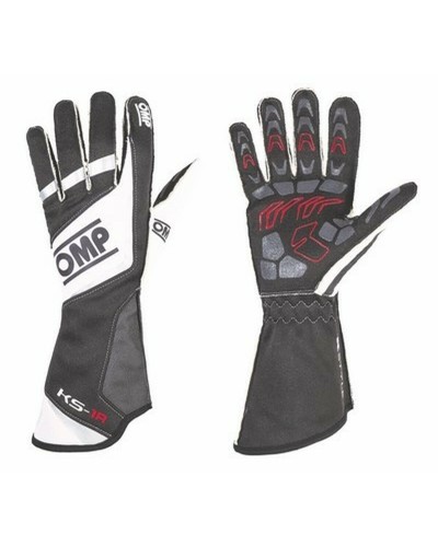OMP KS-1R Guantes de Conducción Hombre Blanco/Negro Talla L - Karting & Racing
