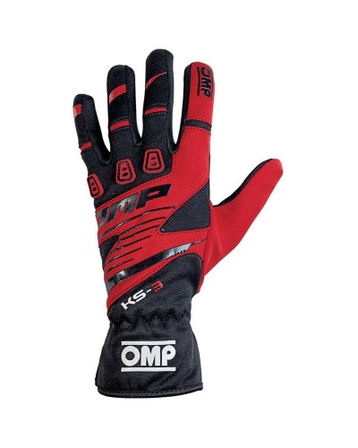 OMP KS-3 Kart-Handschuhe Rot/Schwarz XL - Exzellenter Grip und Komfort
