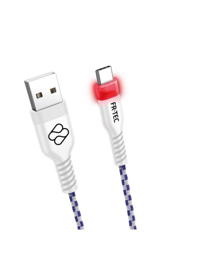 FR-TEC Câble USB-A/USB-C Blanc 3m - Charge Rapide & Transfert de Données
