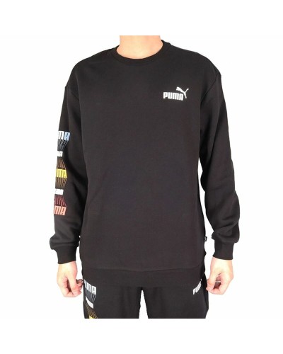 Herensweater zonder Capuchon Puma Repeat Graphic  Zwart