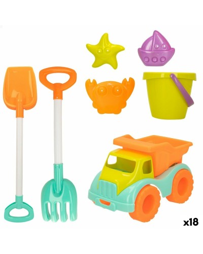 Strandspeelgoedset Colorbaby 7 Onderdelen Vrachtwagen (18 Stuks)