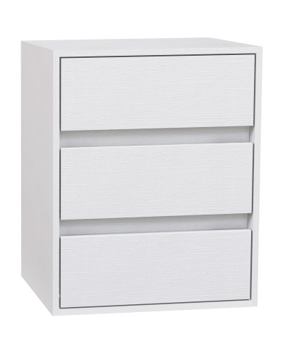  Cassettiera 3 Cassetti Moderna in Legno Bianco, 40x30x50.5 cm