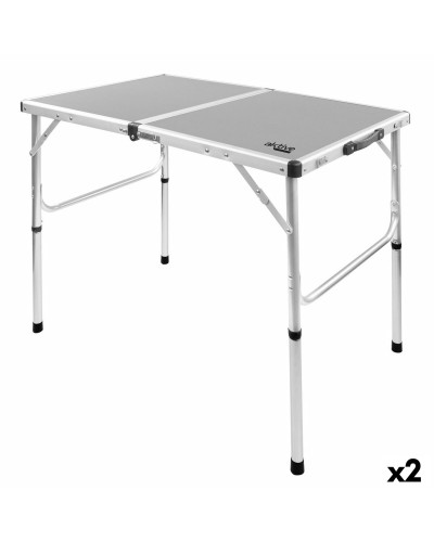 Aktive Mesa Plegable Camping Gris 90x70x60cm - Set 2 Unidades
