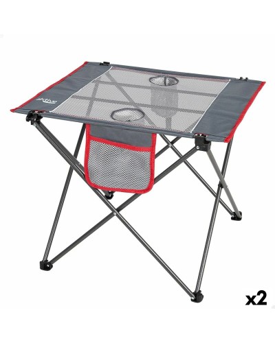 Aktive Tavolo Pieghevole Campeggio Grigio - Set 2 Unità 62x50x50cm Portatile

