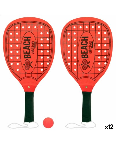 Palas de Playa con Pelota Aktive 20 x 40 cm (12 Unidades)
