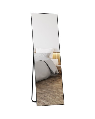  Specchio da Terra Moderno a Figura Intera, Design Autoportante o da Parete, 40x150 cm, Nero