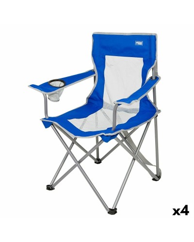 Inklapbare campingstoel Aktive Blauw Grijs 46 x 82 x 46 cm (4 Stuks)