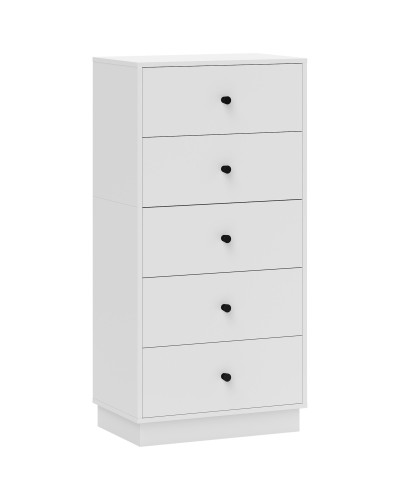 5-Drawer Chest for Modern & Space-Saving Bedroom, 47x29x95 cm, White