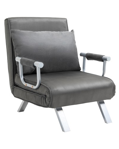 3-in-1 Single Sofa Bed with 5-Level Adjustable Backrest and Pillow, Folding Single Sleeper Sofa for Living Room and