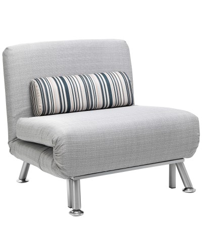  Poltrona Letto Singolo, Poltrona con Materasso e Cuscino Imbottito Sfoderabili - Schienale Regolabile 90-180° e Telaio in Metal