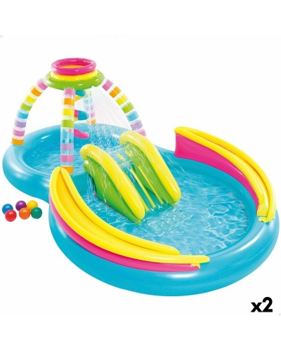 Uppblåsbar plaskpool för barn Intex Regnbåge 374 L 295 x 109 x 191 cm (2 antal)