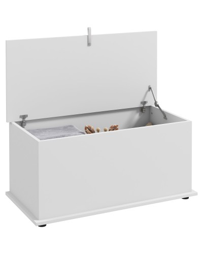  Panca Contenitore Multiuso in Legno per Camera e Ingresso, 80x40x40 cm, Bianco