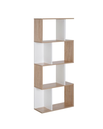  Libreria di Design Scaffale Ufficio Legno Moderna 4 Ripiani 60×24×148cm
