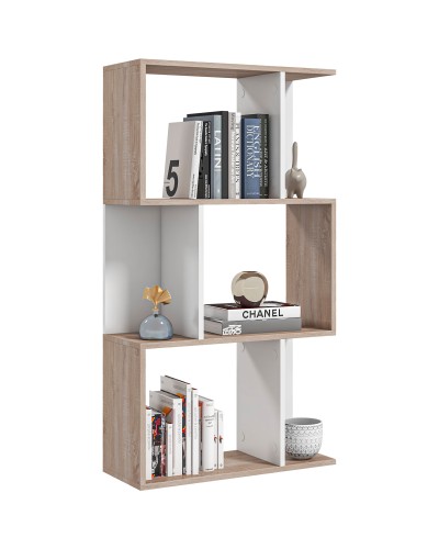Modern Wooden 3-Tier Office Bookshelf Design Bookcase 60 × 24 × 111.4cm