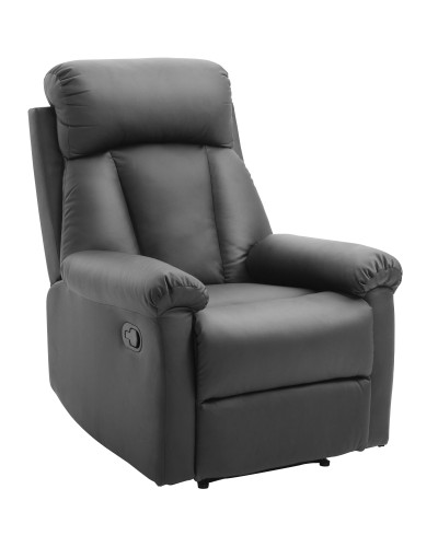 Ergonomic Padded Reclining Relax Chair with Footrest PU Leather 80 x 97 x 107cm Black