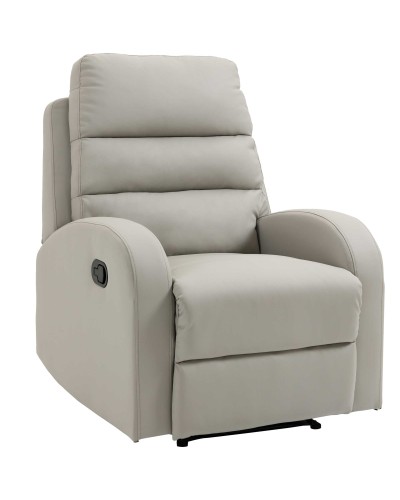 Reclining Relax Chair with Padded Seat and Footrest for Home & Office, 80x91x102 cm, Grey