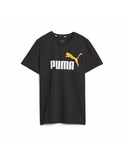 Puma T-shirt Enfant Ess+ 2 Col Logo Noir - Manches Courtes Sportive

