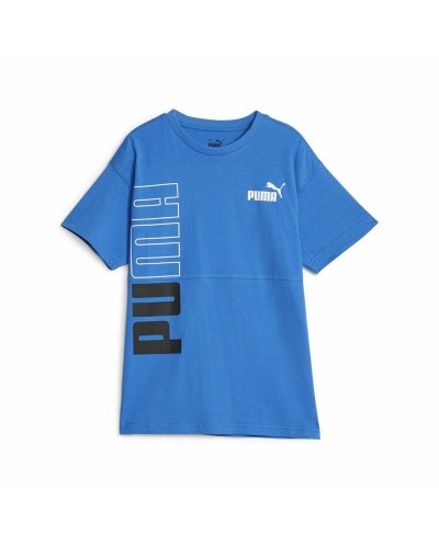 Puma Power: Camiseta Niño Azul Color Block - Manga Corta
