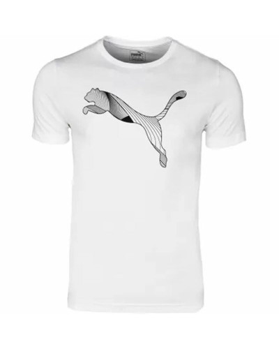 Puma Active Sports Graphic: Camiseta Niño Blanca Transpirable
