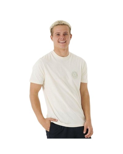 T-shirt med kortärm Herr Rip Curl Stapler Vit
