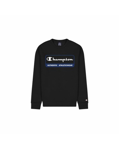 Champion Legacy Men's Black Crew Neck Cotton Sweatshirt - Casual & Sport
