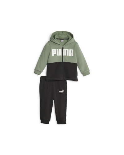 Puma Minicats Chándal para Bebé Color Block Negro Verde - Algodón Orgánico Cómodo
