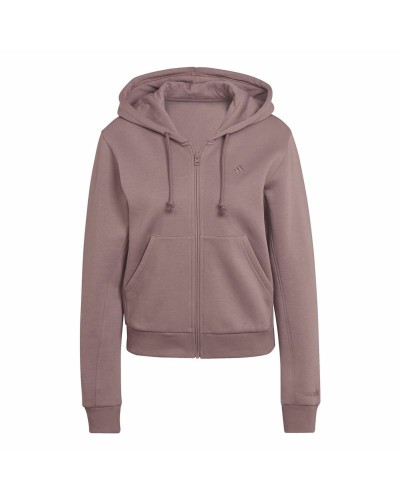 Tröja med huva och blixtlås Adidas ALL SZN Fleece Kaffe/ Café